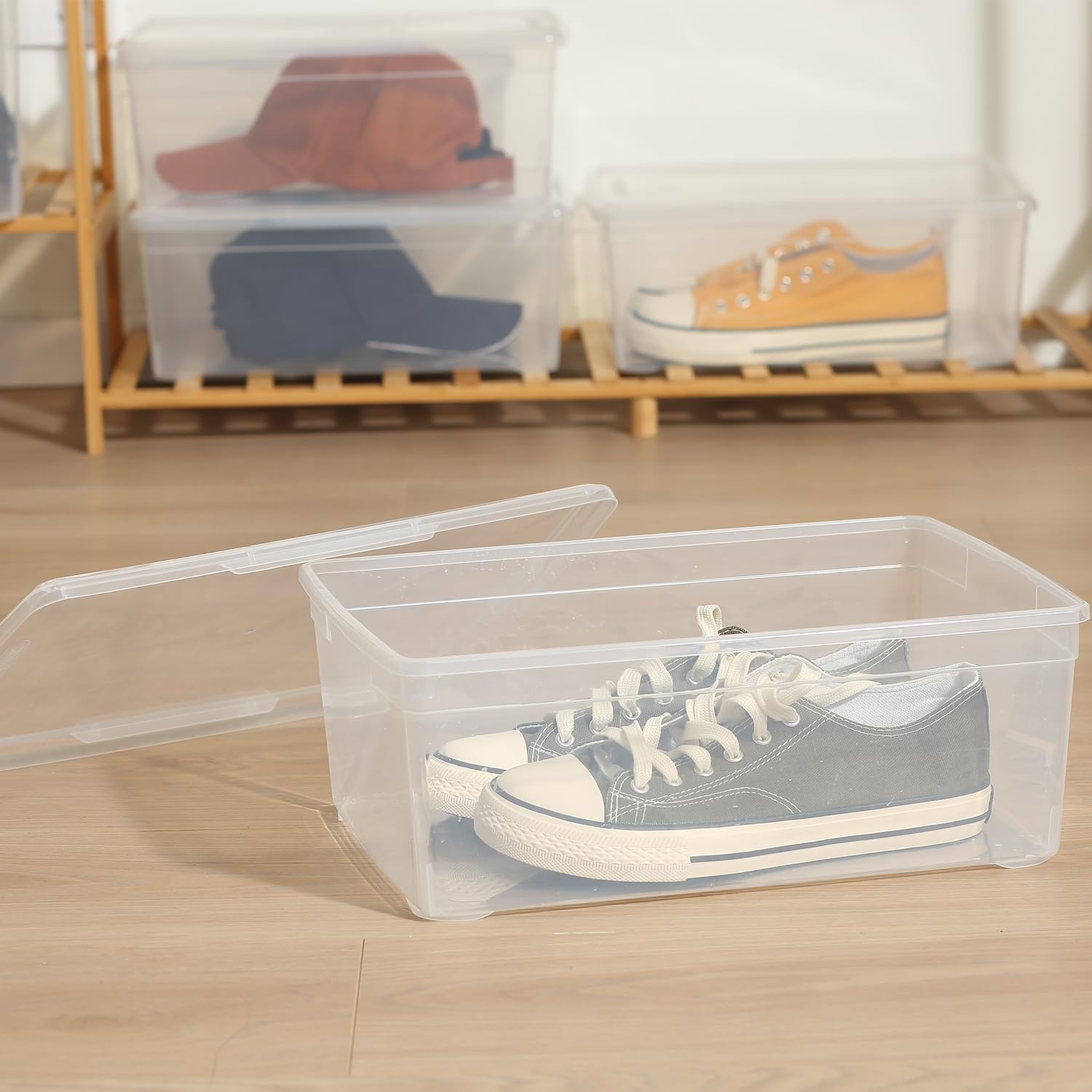 novelinks stackable-bin saves space and simplifies rearranging storage.