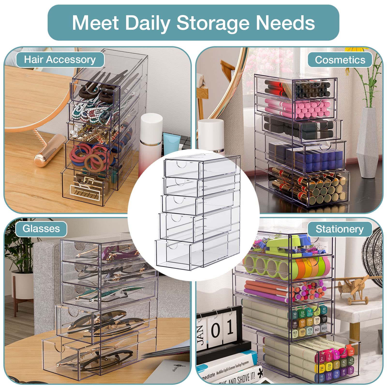Noverlife Clear-drawer close-up highlighting the transparent design for quick item location