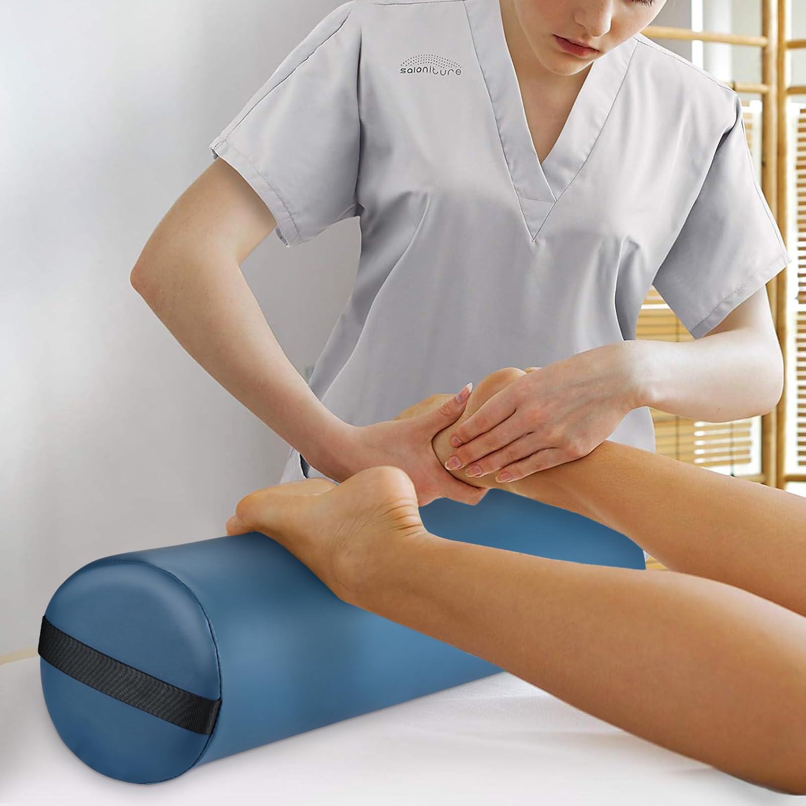 Noverlife ergonomic bolster supports posture alignment during breathing and relaxation routines
