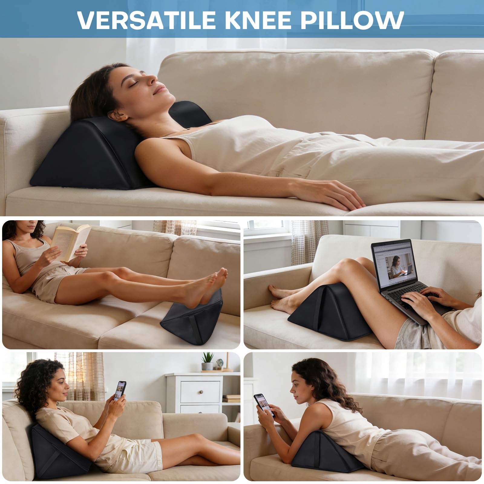 Noverlife Knee Wedge Pillow foam core provides sturdy yet gentle contouring.