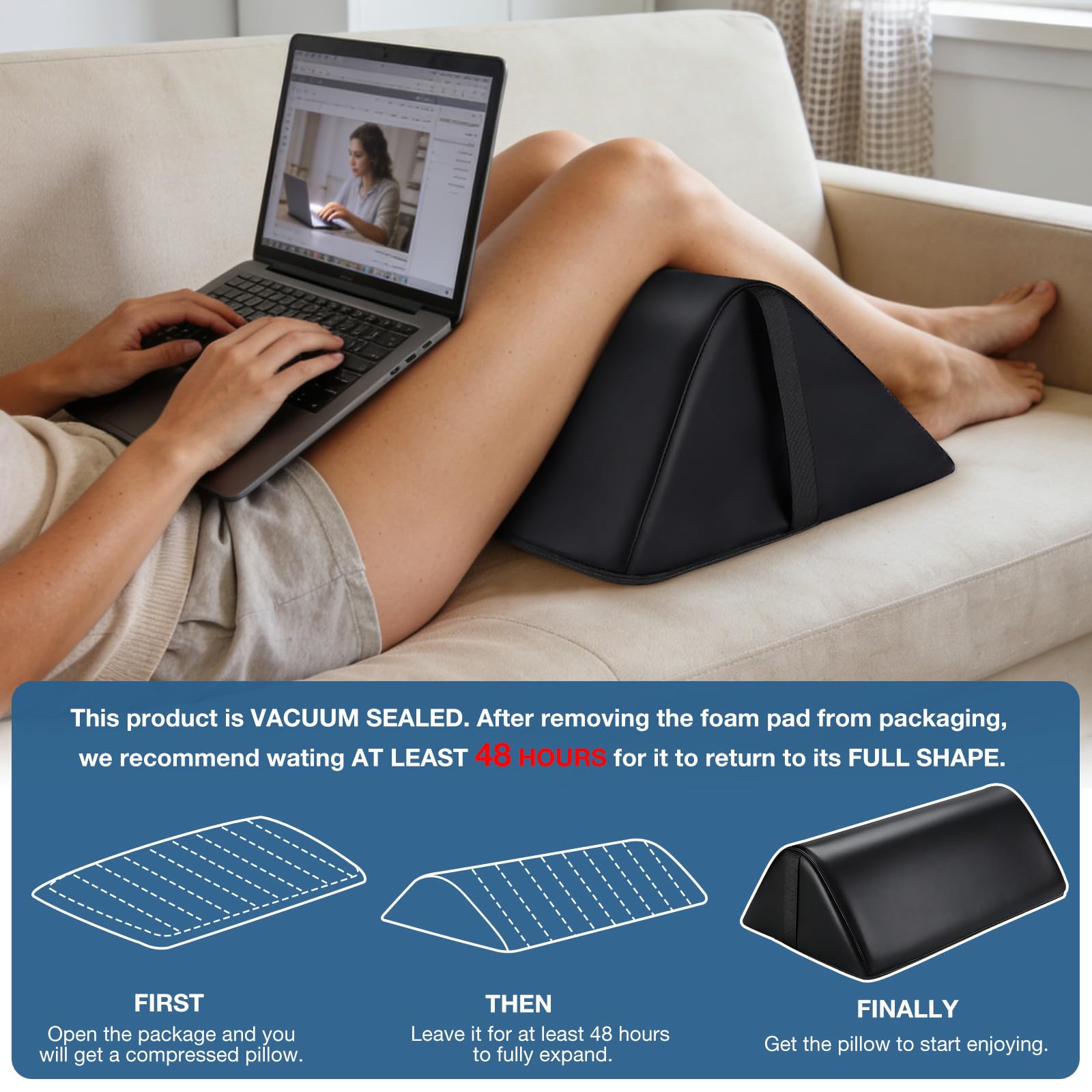 Noverlife 20x12x7 inch wedge fits full-sized massage tables securely.