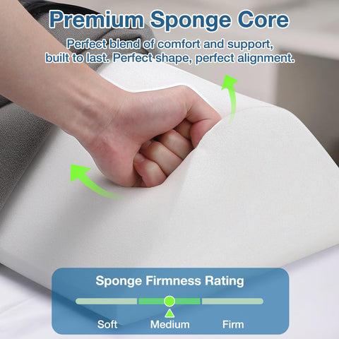 Noverlife Knee Wedge Pillow with strap handle enabling easy positioning.