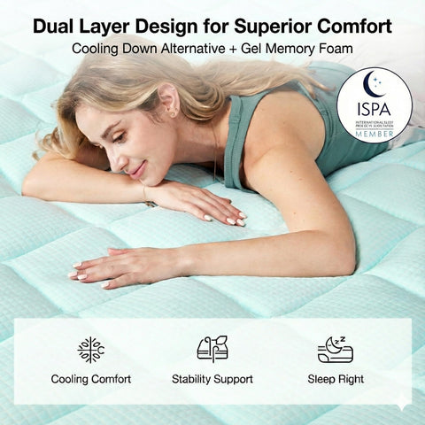 Novilla pressure-relieving memory foam supports spine alignment and reduces stiffness