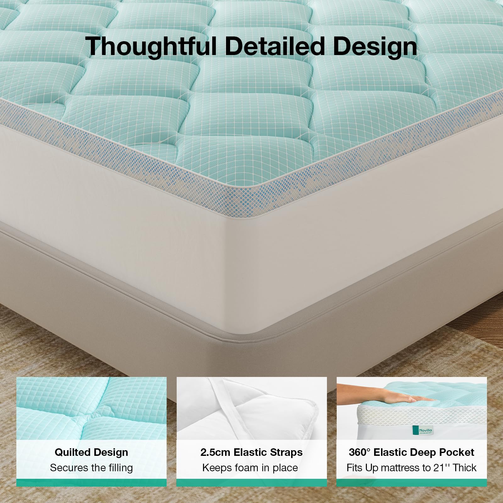 Novilla vacuum-packed delivery unboxes easily and expands to full size