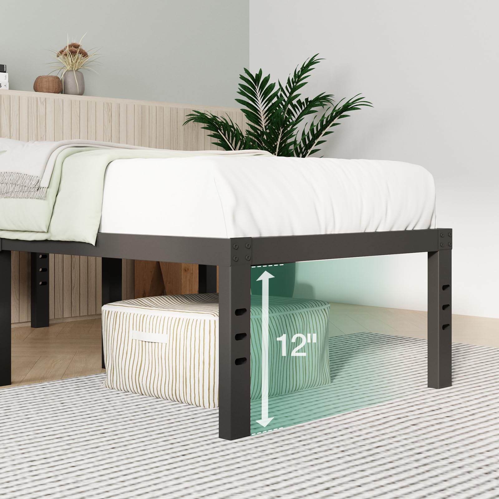 Novilla bed frame with easy-assembly tools included for quick setup.