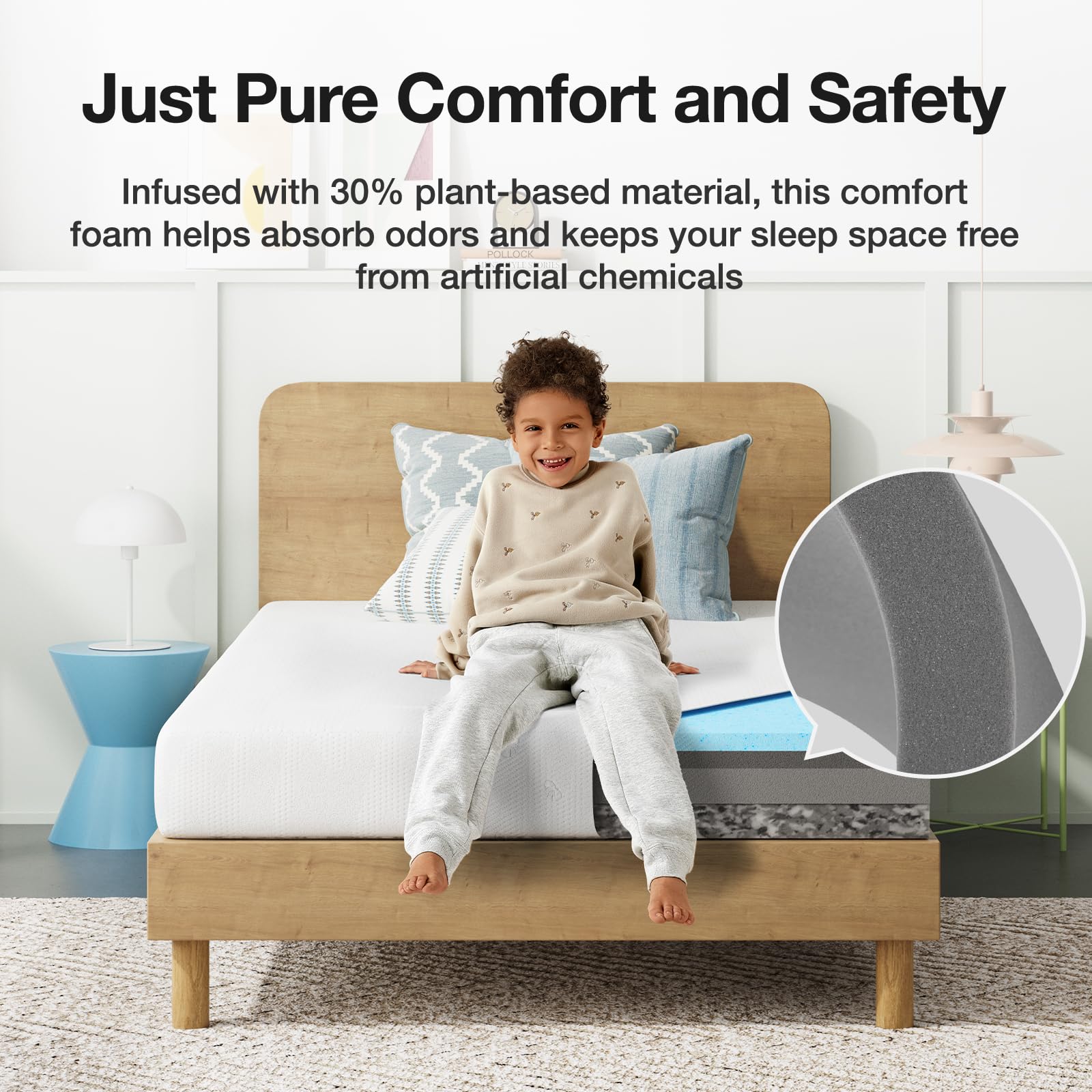Novilla CertiPUR-US and OEKO-TEX certified foams and cover.