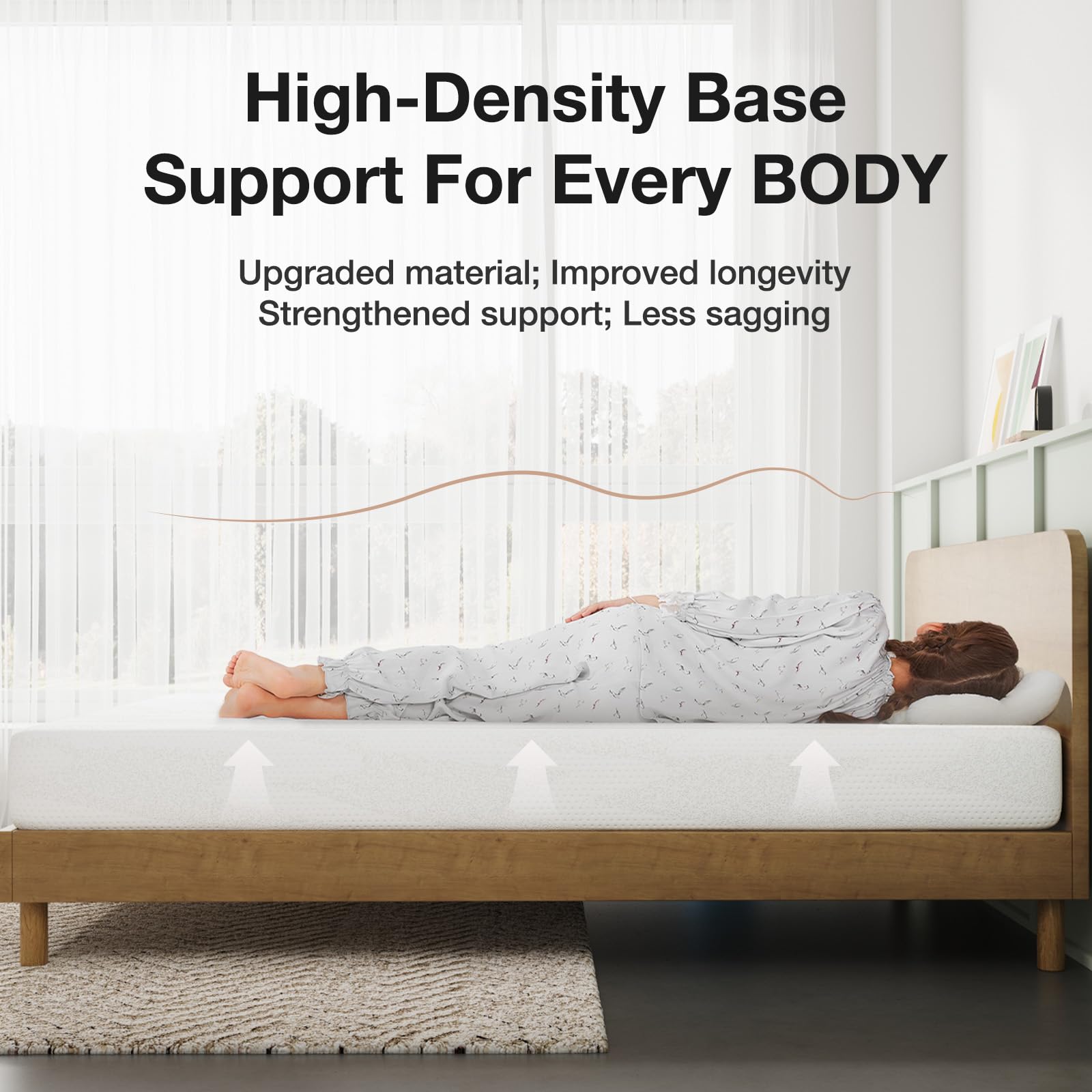 Novilla four-layer foam construction delivers balanced support and motion isolation.