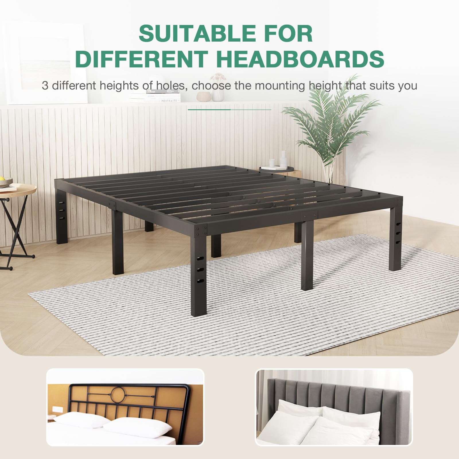 Novilla heavy-duty frame supports up to 1200 pounds.