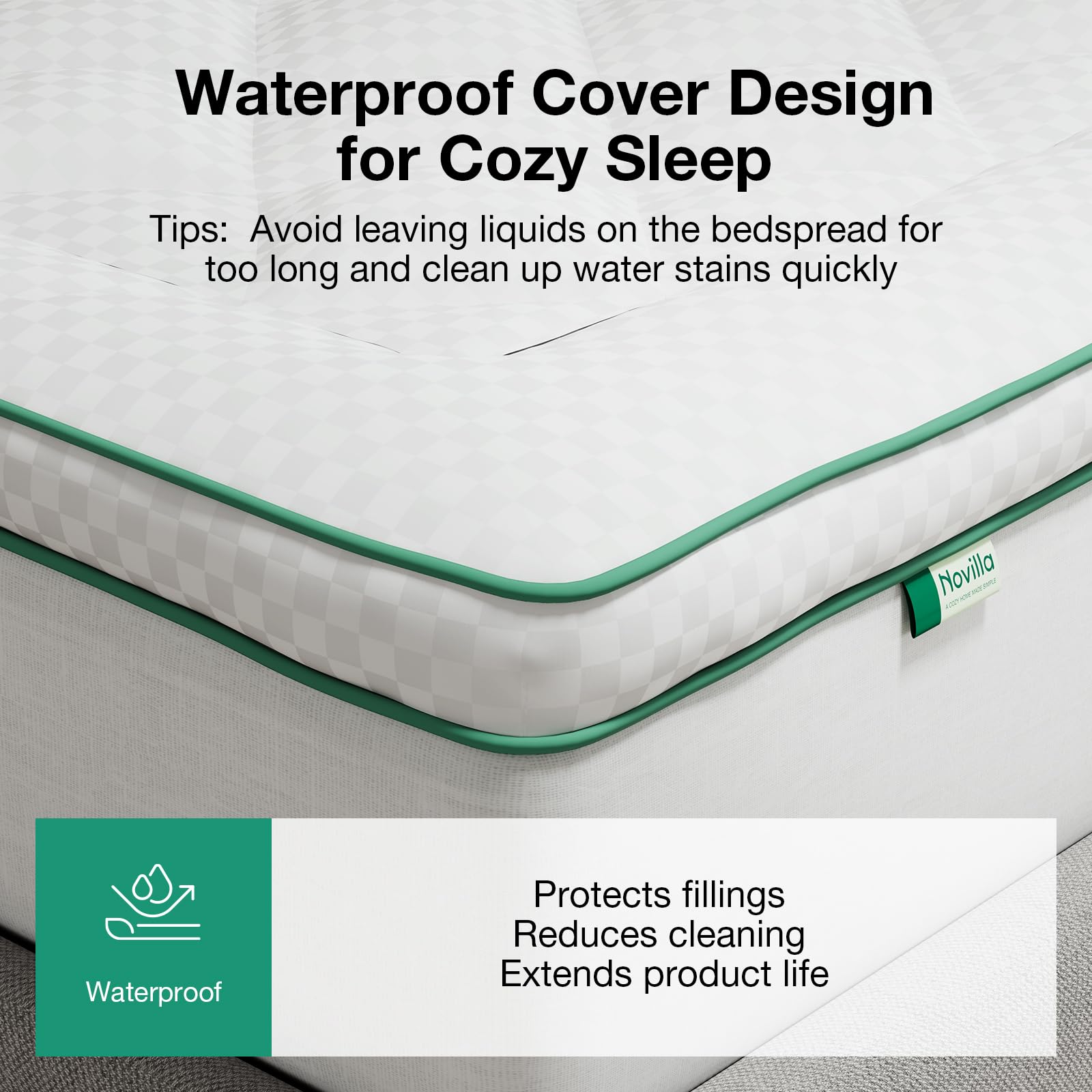 Novilla King Topper ergonomic support helps shoulders and hips relax.