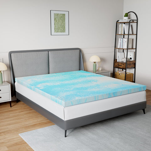 Novilla cooling memory foam topper for queen bed delivers cool, comfortable support