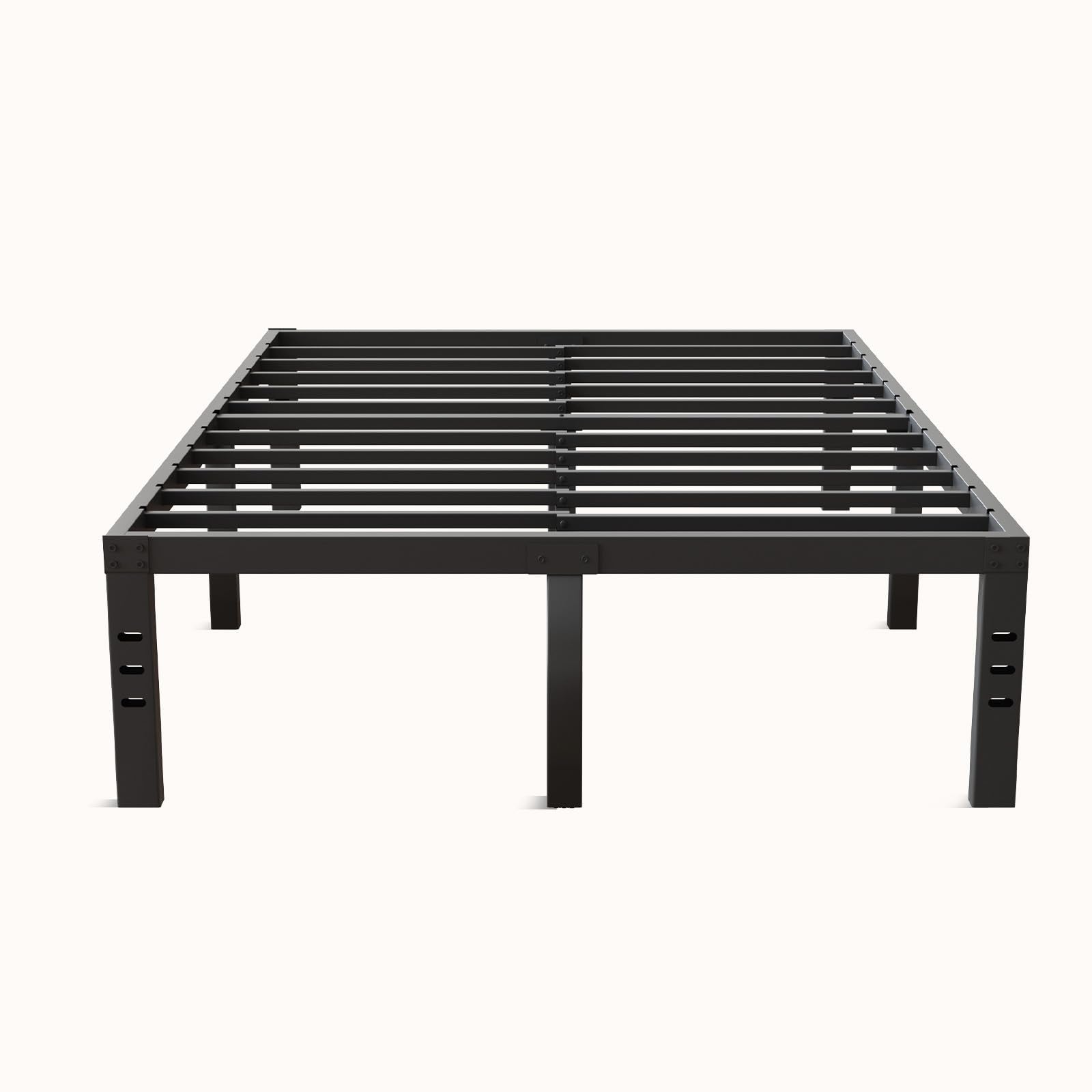 Novilla queen bed frame requires no box spring for a solid setup.