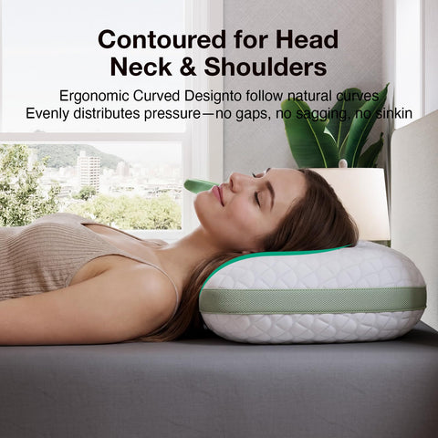 Novilla Tencel side sleeper pillow 360° breathable system keeps you cool.