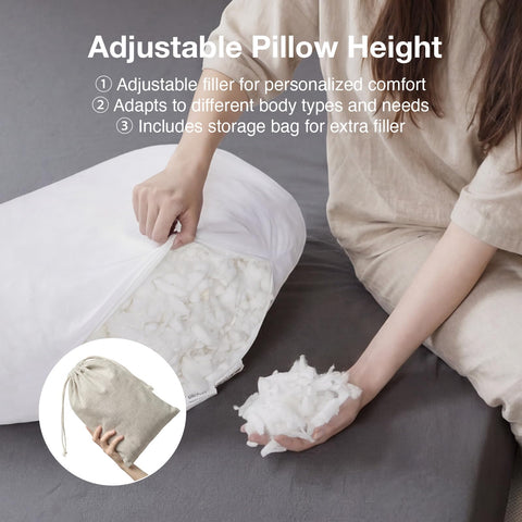 Novilla Tencel side sleeper pillow premium packaging makes a ready gift.