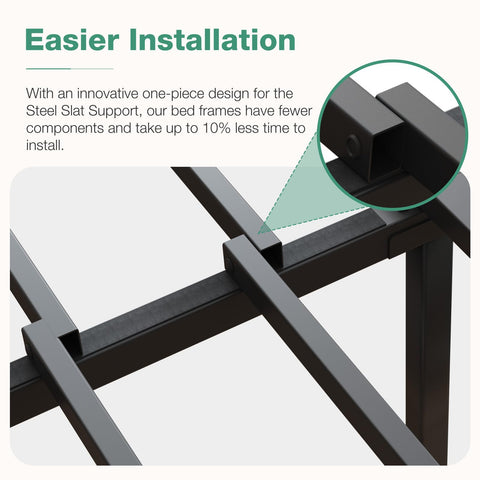 Novilla twin bed frame steel slat support provides quiet, stable sleep.