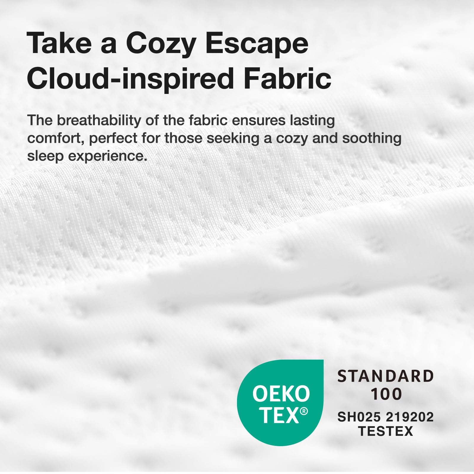 Breathable knitted cover on the Novilla twin mattress for a soft touch.