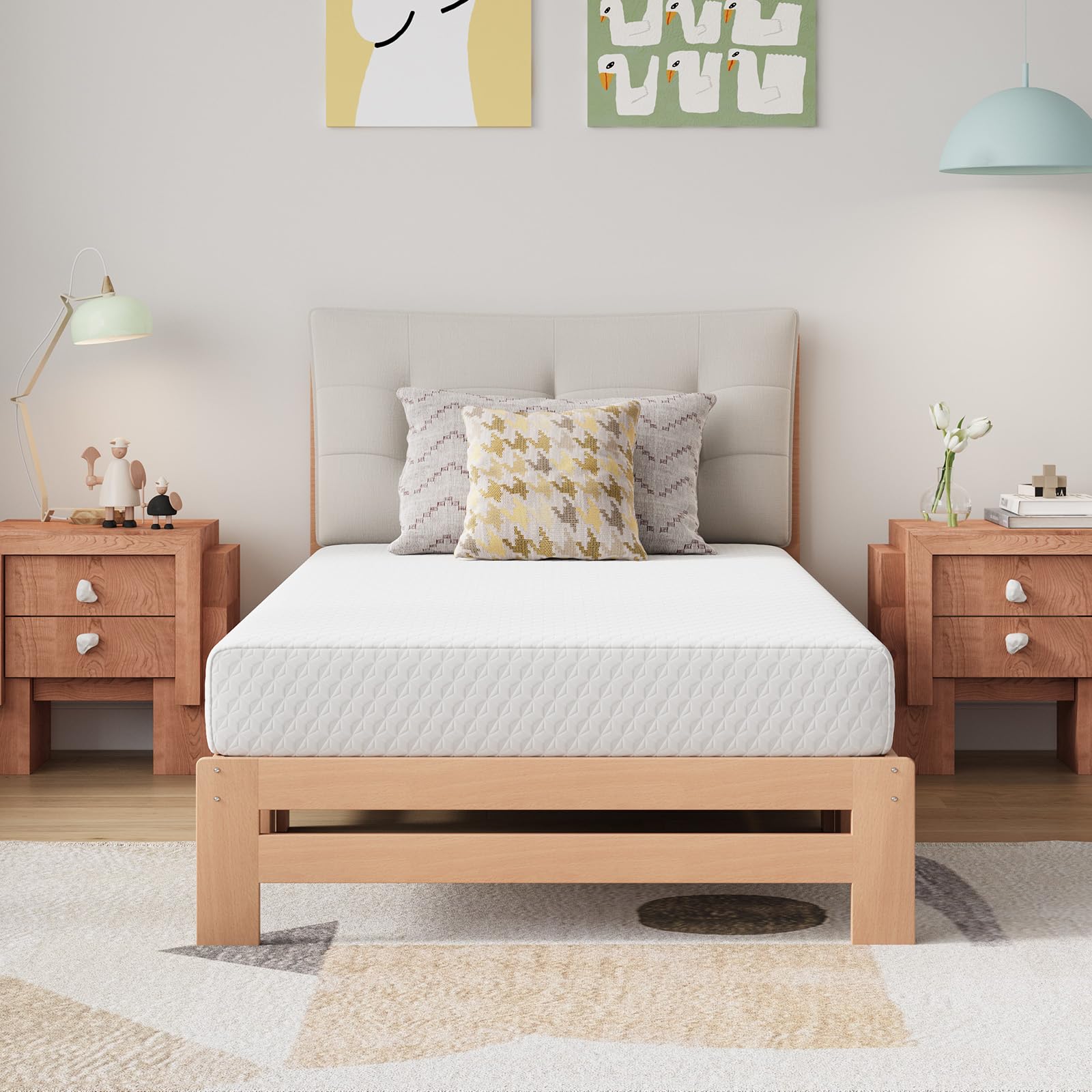 Novilla Twin Mattress showcases a three-layer foam system with moisture-absorbing foam for cooler sleep.