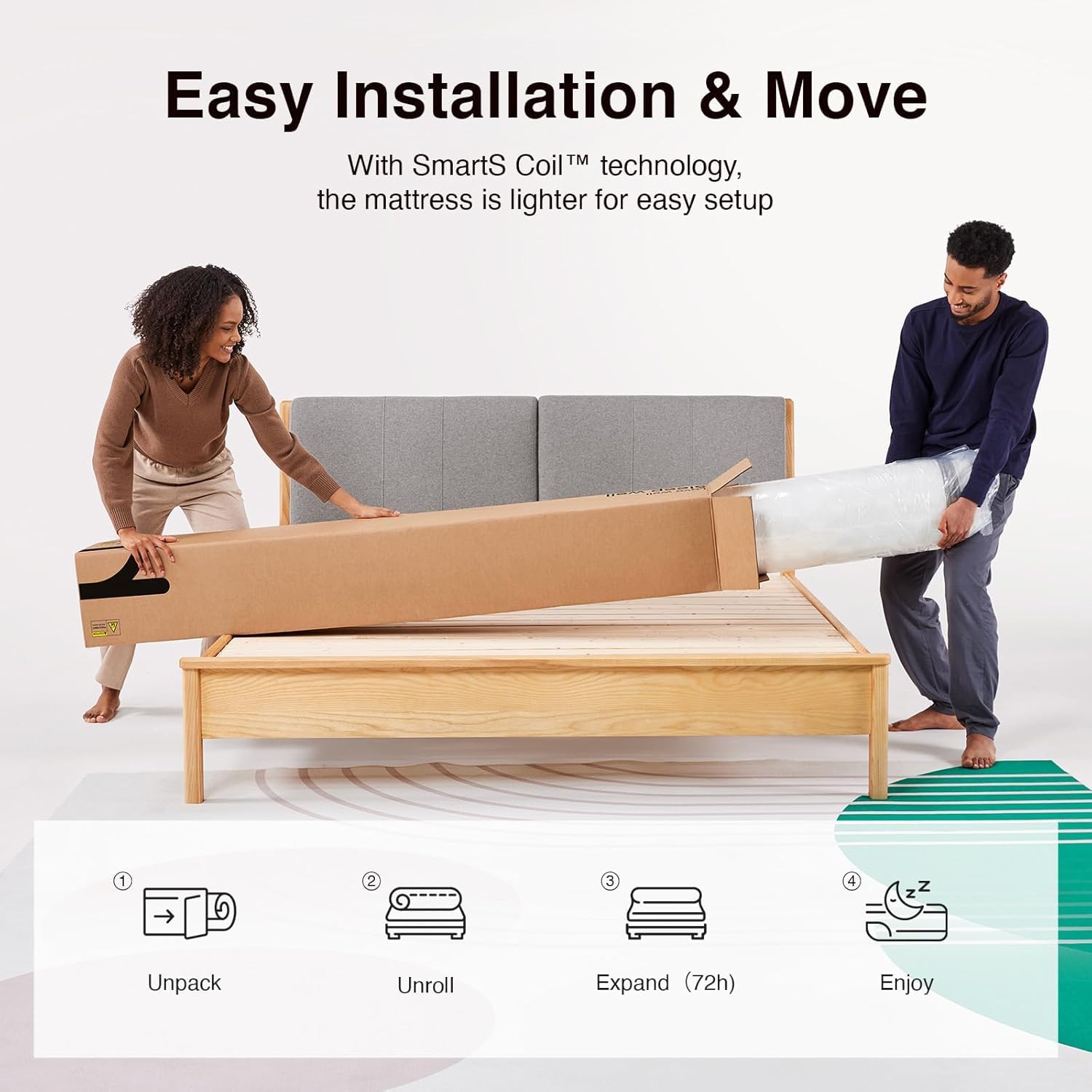 Novilla in-box packaging shows simple setup in a child’s room
