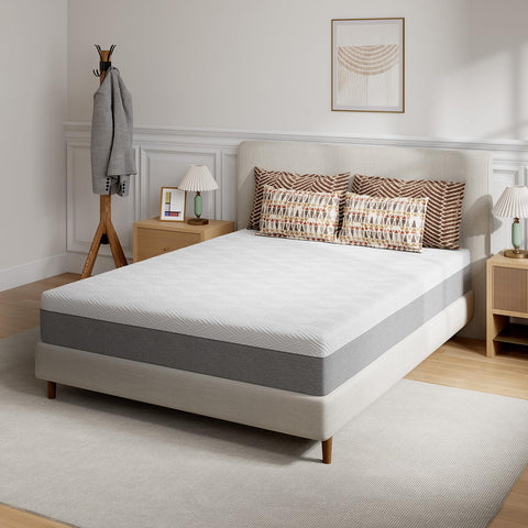 Novilla twin memory foam cover closeup showcasing breathable, soft knit fabric.