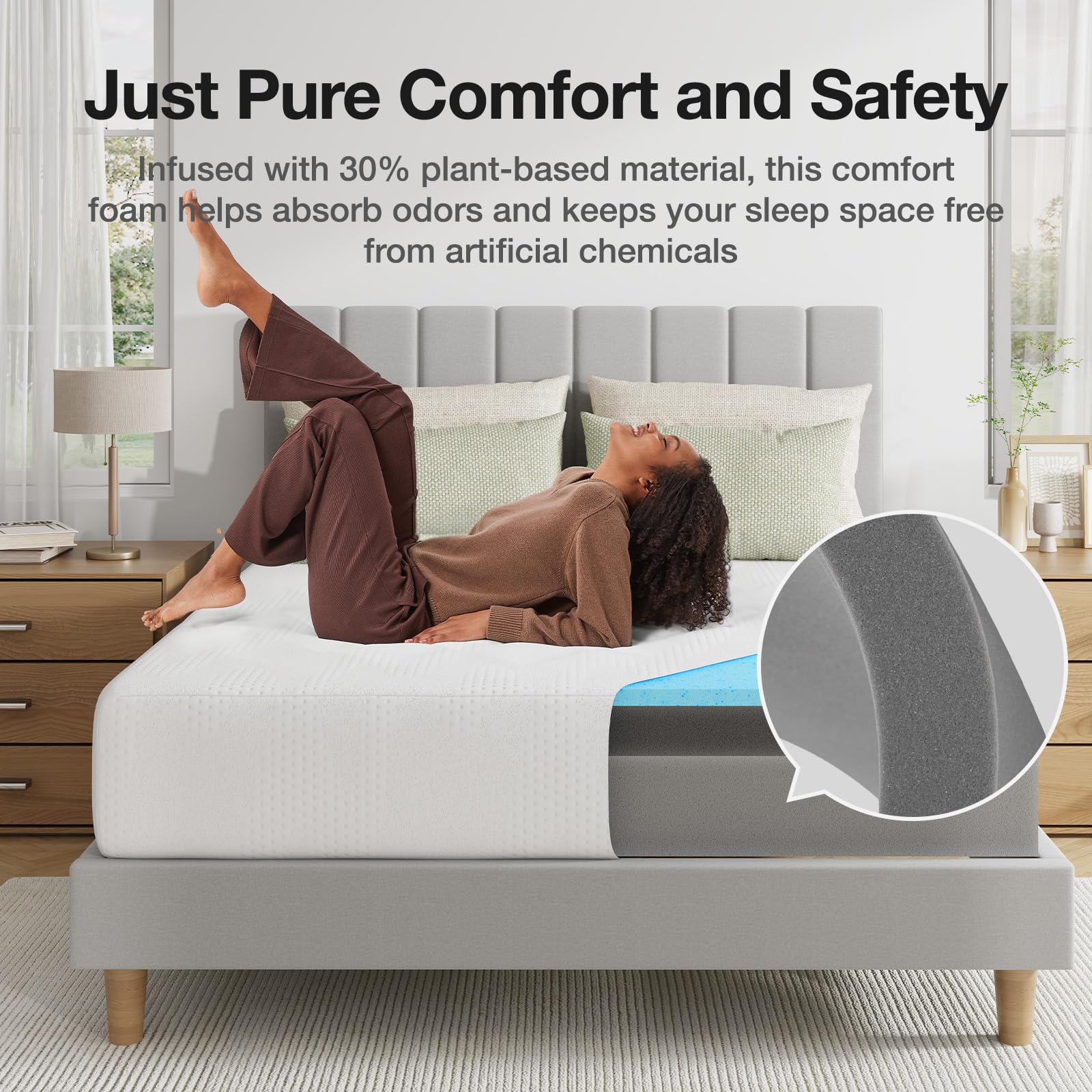 Novilla mattress minimizes odors and moisture for a fresher sleep space.