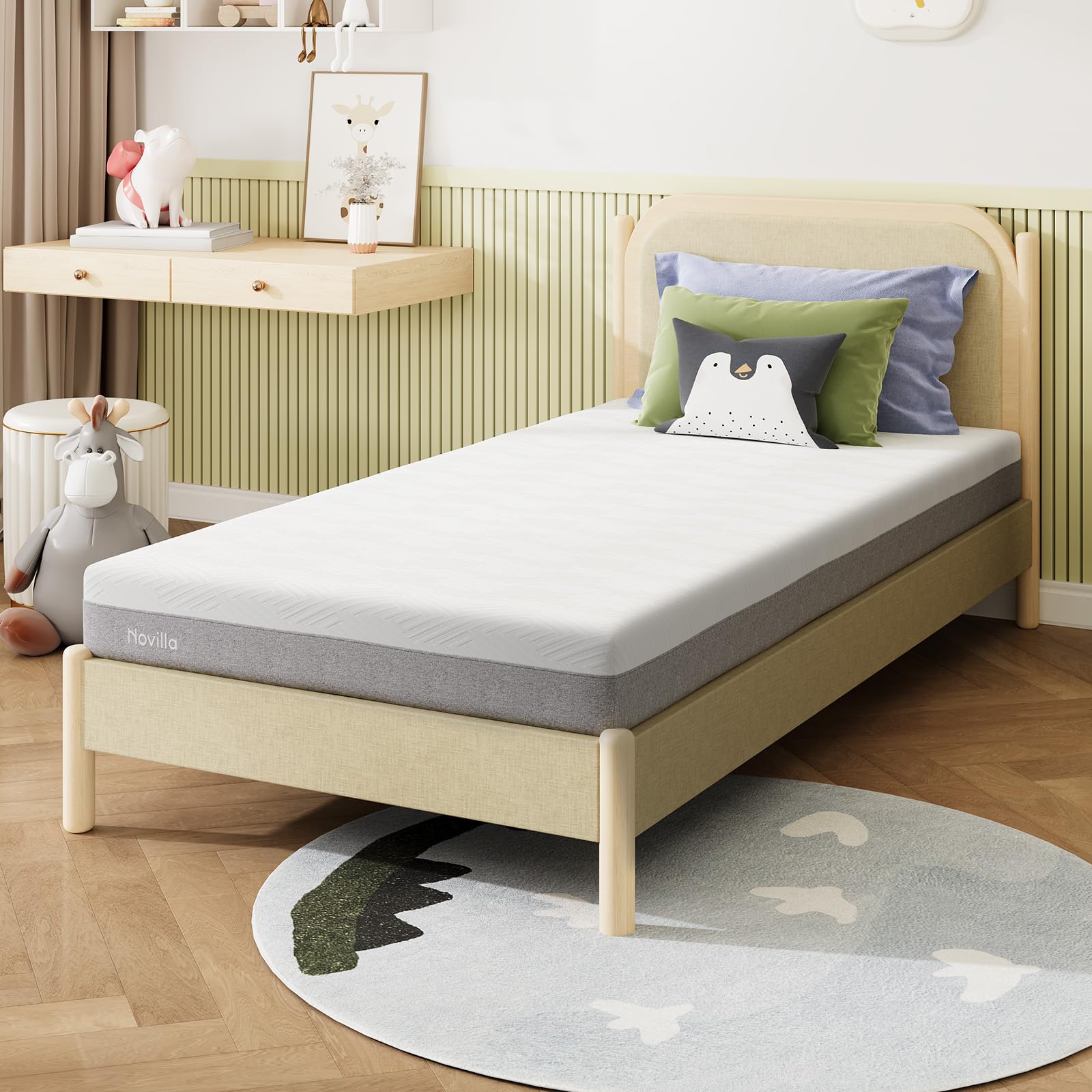 Novilla Twin XL AirBreeze knit cover promotes airflow for cooler nights.