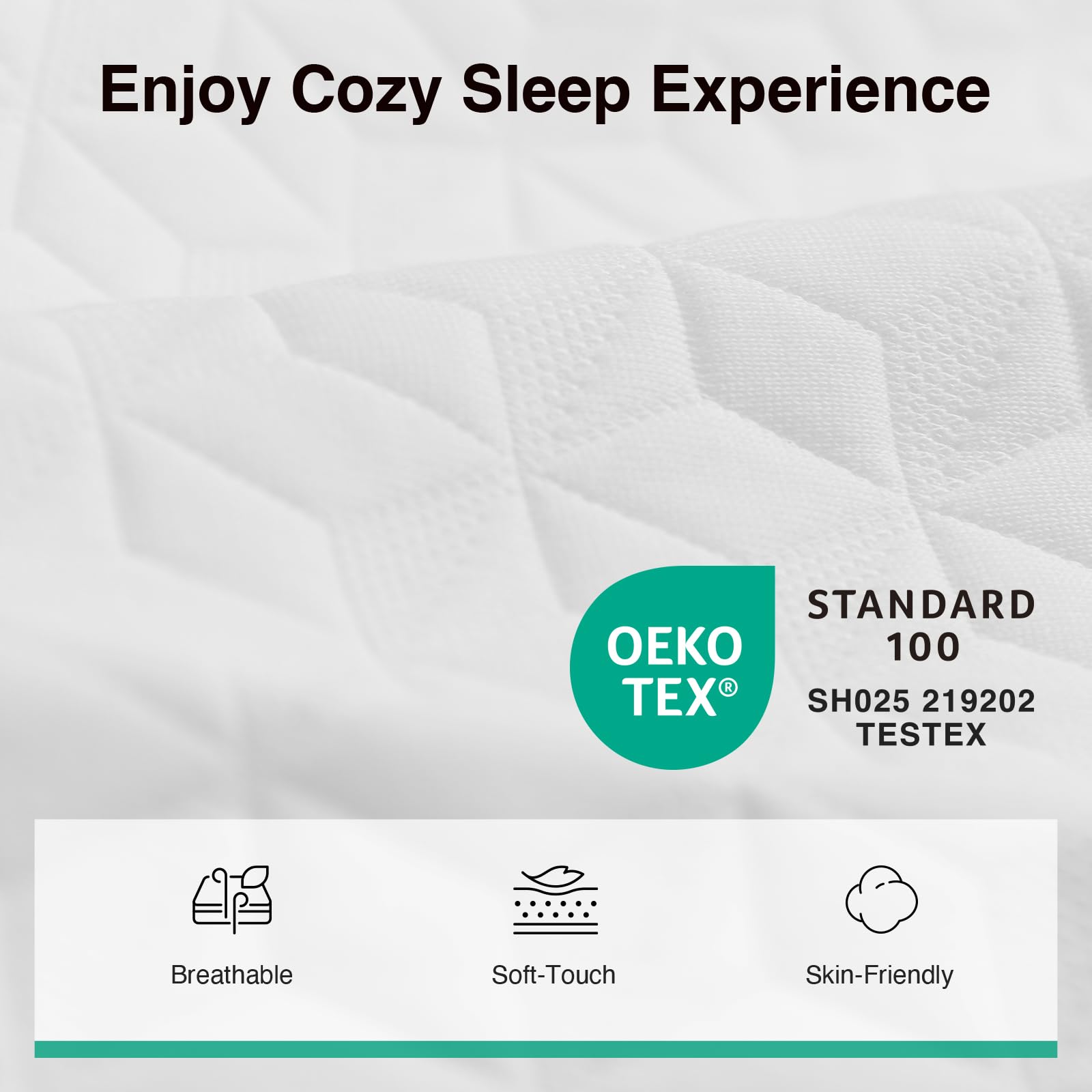CertiPUR-US and OEKO-TEX certified layers ensure safer, healthier sleep environments.