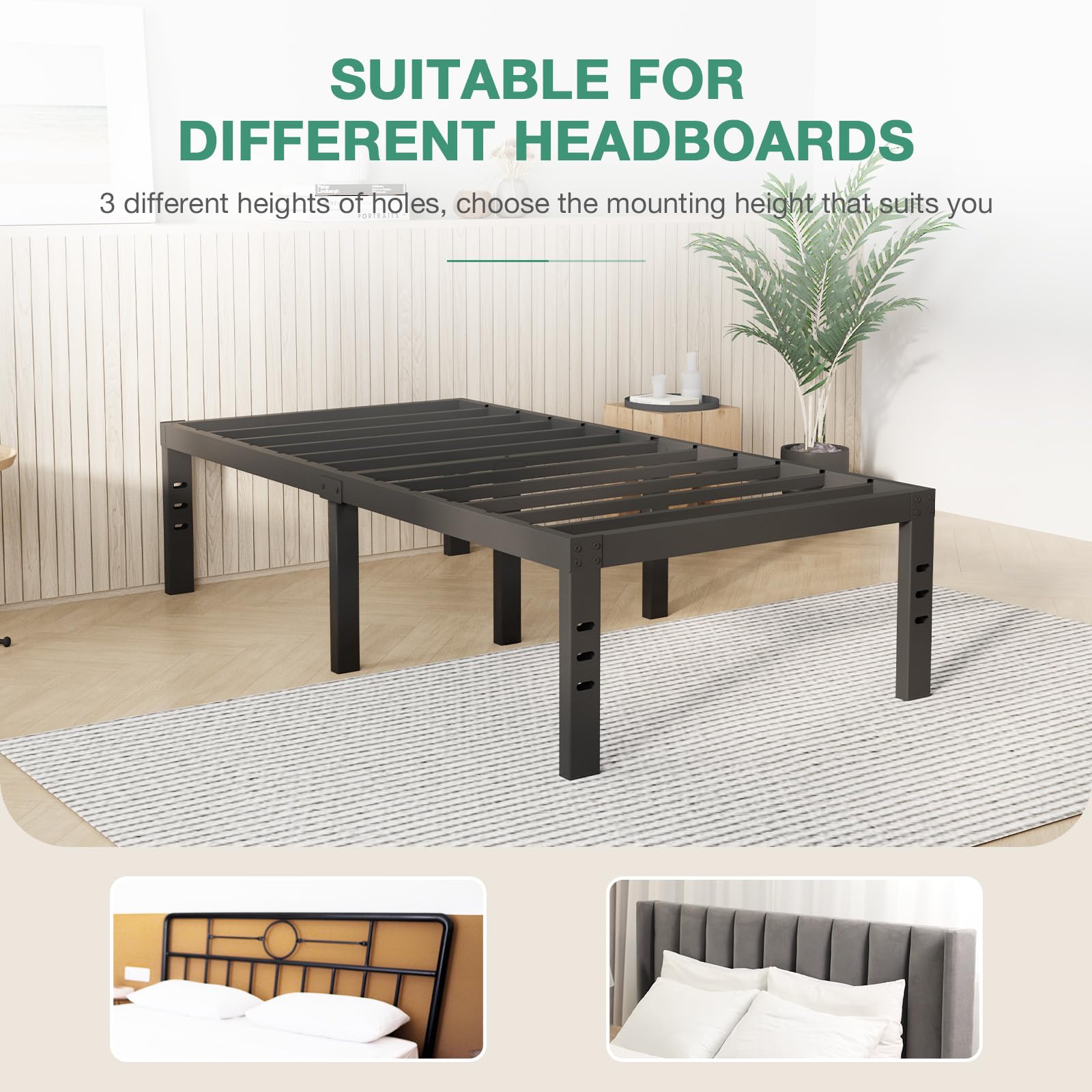 Novilla under-bed storage provides clutter-free space.