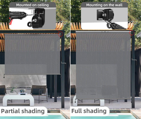 NOVINO shade across backyard pergola reduces glare while keeping airflow.