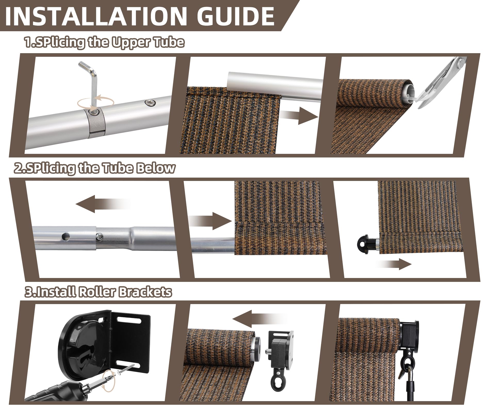 NOVINO Outdoor Roller Shade durable HDPE material resists weathering