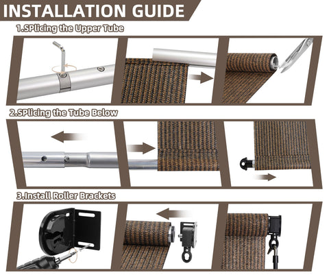 NOVINO Outdoor Roller Shade durable HDPE material resists weathering