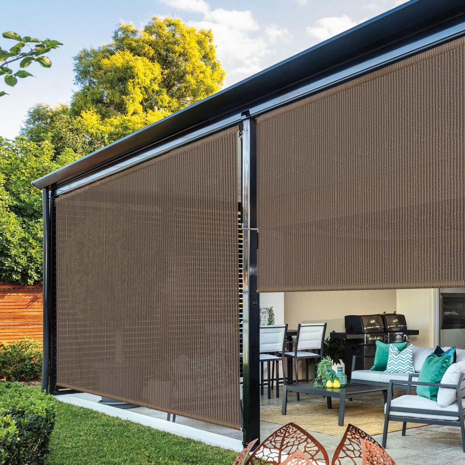 NOVINO Outdoor Roller Shade easy installation on wall or ceiling