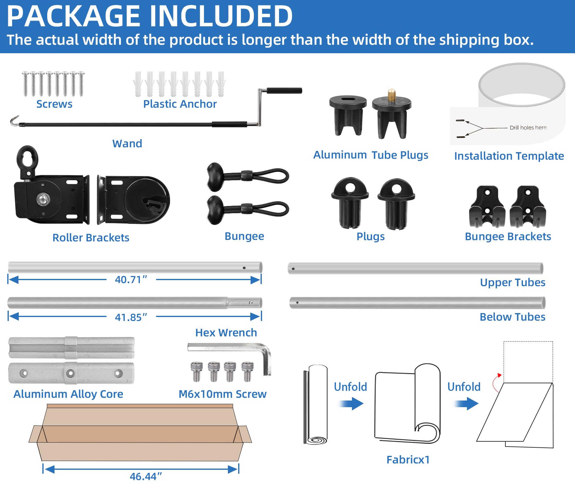 NOVINO Patio Shade Roll Up cordless operation highlights safe, easy use.