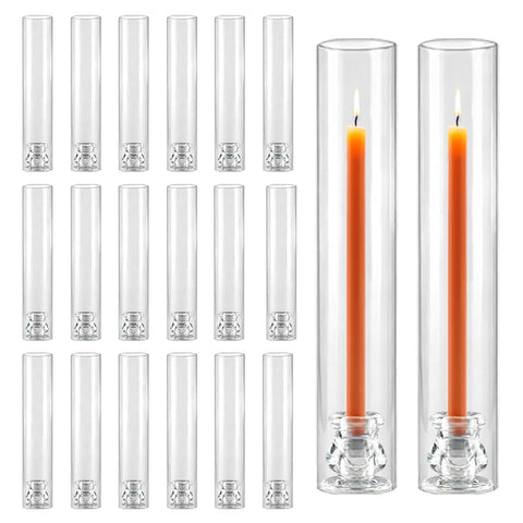 Novyxis 20-pack hurricane holders, 12.6 inches tall, open-ended for dramatic centerpieces.