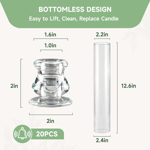Novyxis hurricane tubes with a 2.2-inch ID for pillar candles.