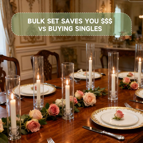 Novyxis hurricane holders suit weddings, Christmas dinners, and parties.