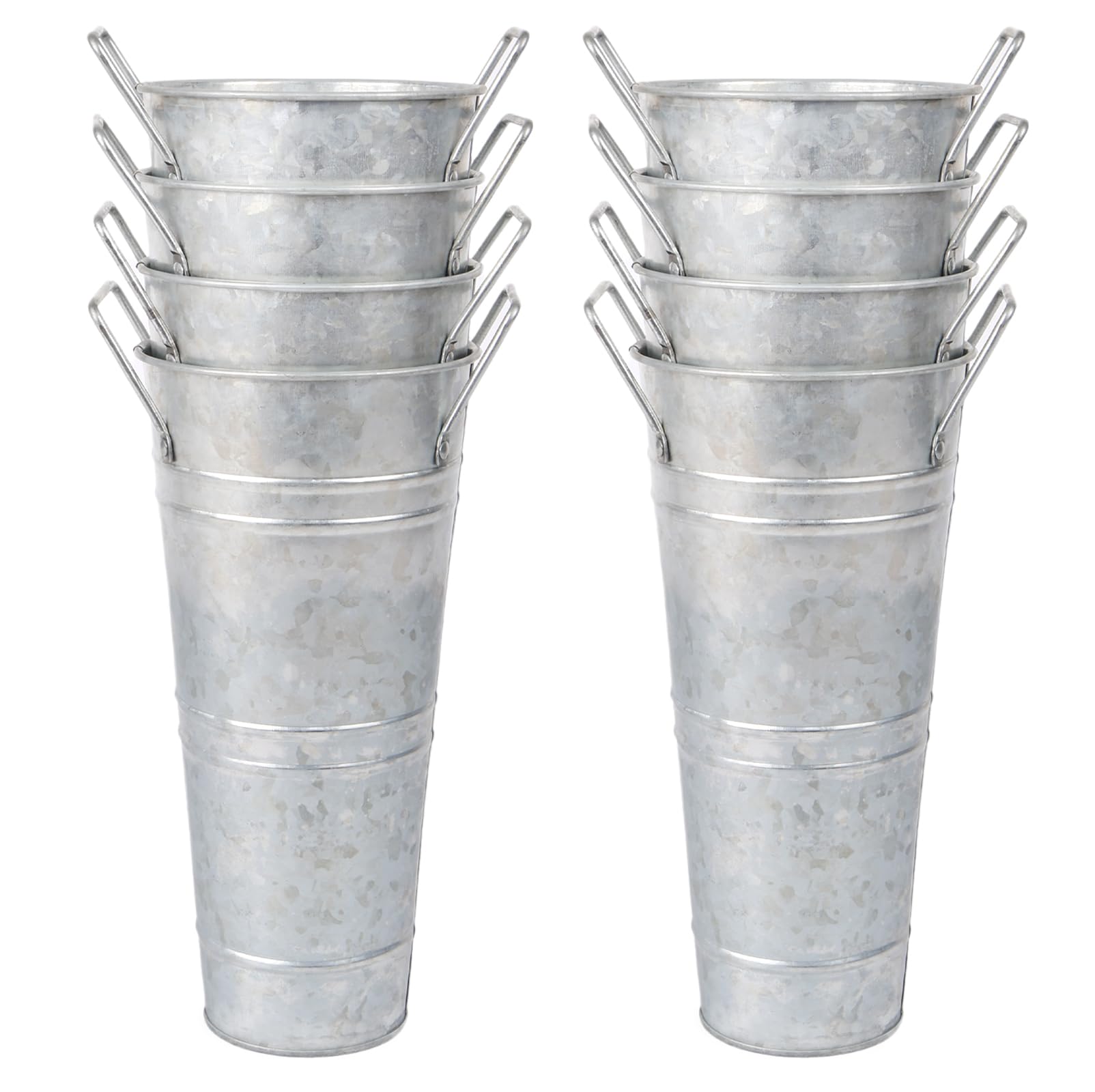 Nowdowin small galvanized flower bucket with 10-inch height for tabletop bouquets