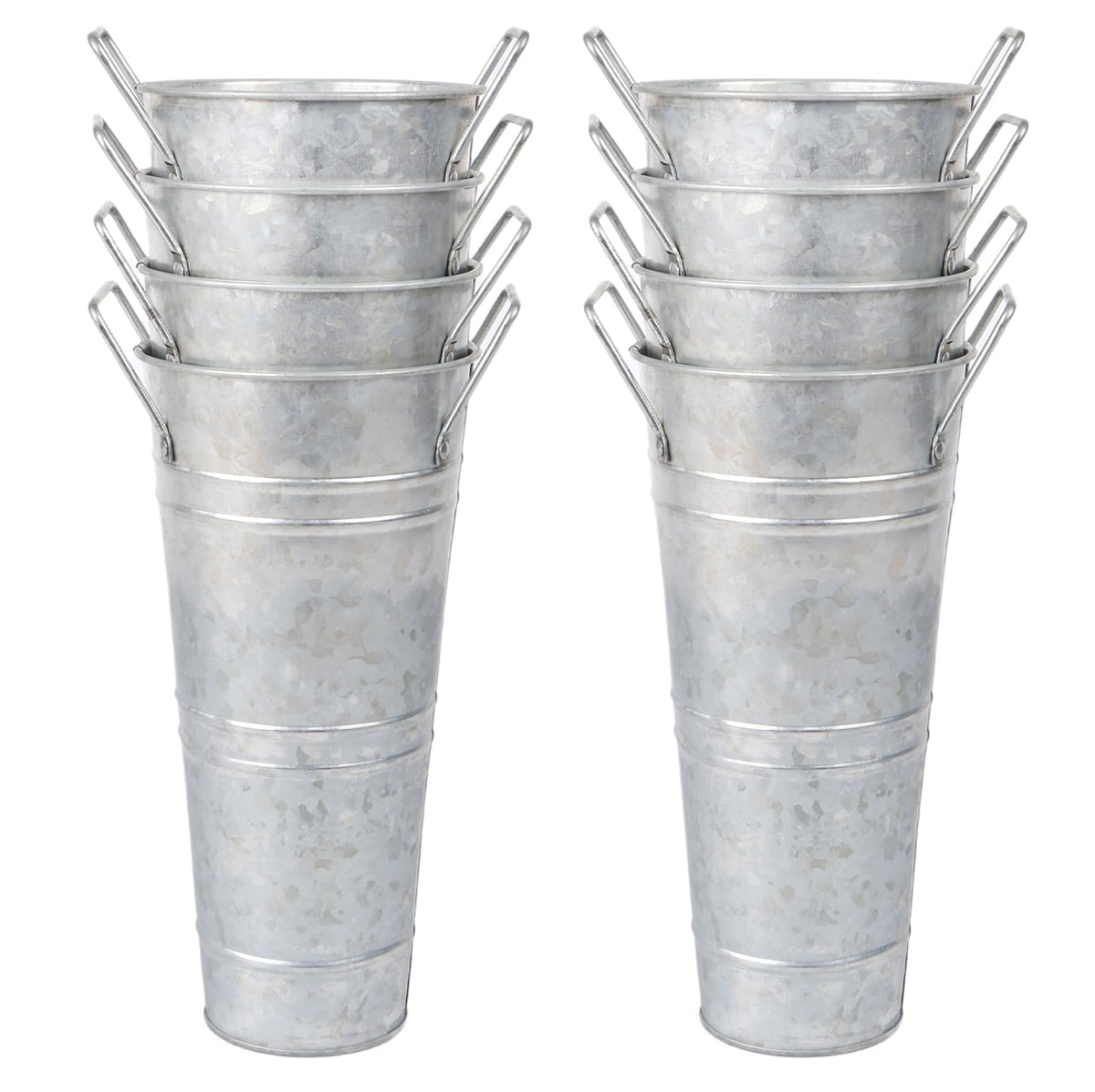 Nowdowin small galvanized flower bucket with 10-inch height for tabletop bouquets