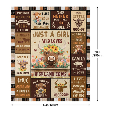 Noxkioy Highland Cow blanket ready for picnics and outdoor seating.