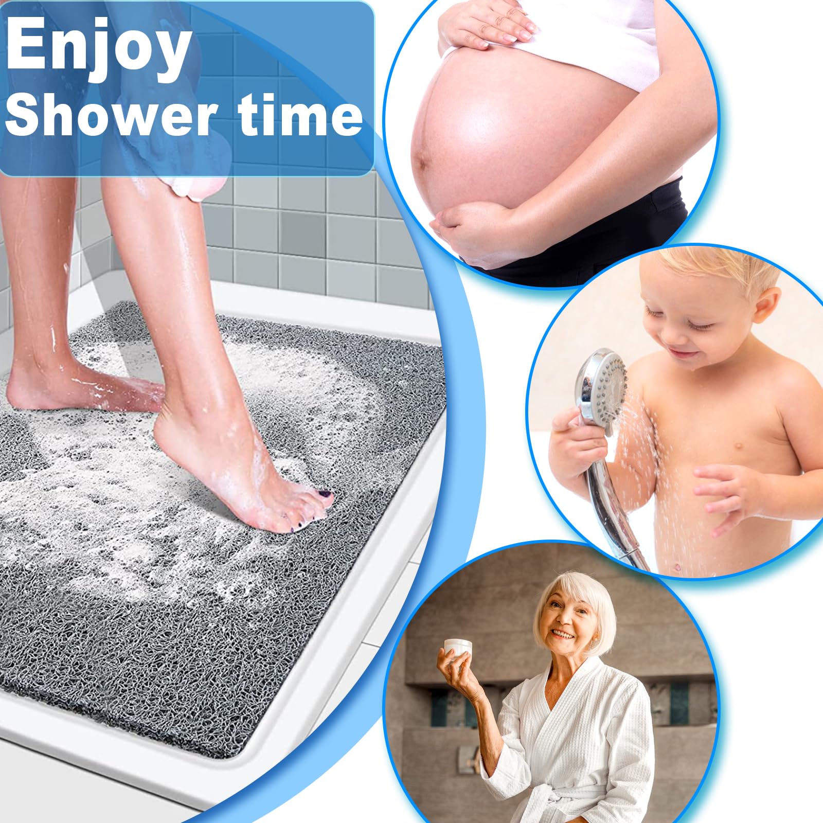 NQWei Easy Clean Bath Mat is simple to rinse and air dry