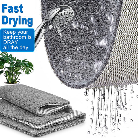 NQWei Shower Mat Anti Slip Back stays flat without suction cups