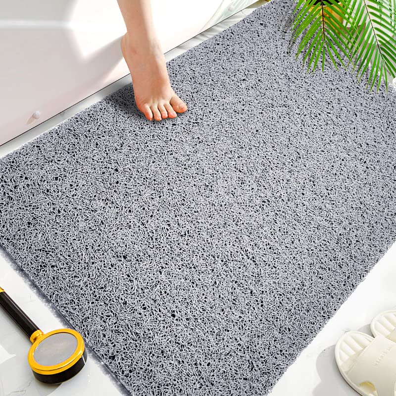 NQWei Shower Mat Non Slip Elderly Grey provides steady footing on textured shower floors