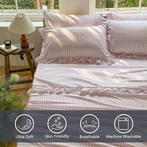 NSNLGSGC soft pre-washed microfiber sheets deliver breathable comfort
