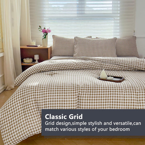 NSNLGSGC tan gingham pattern brings warmth and nostalgia to your bedroom.