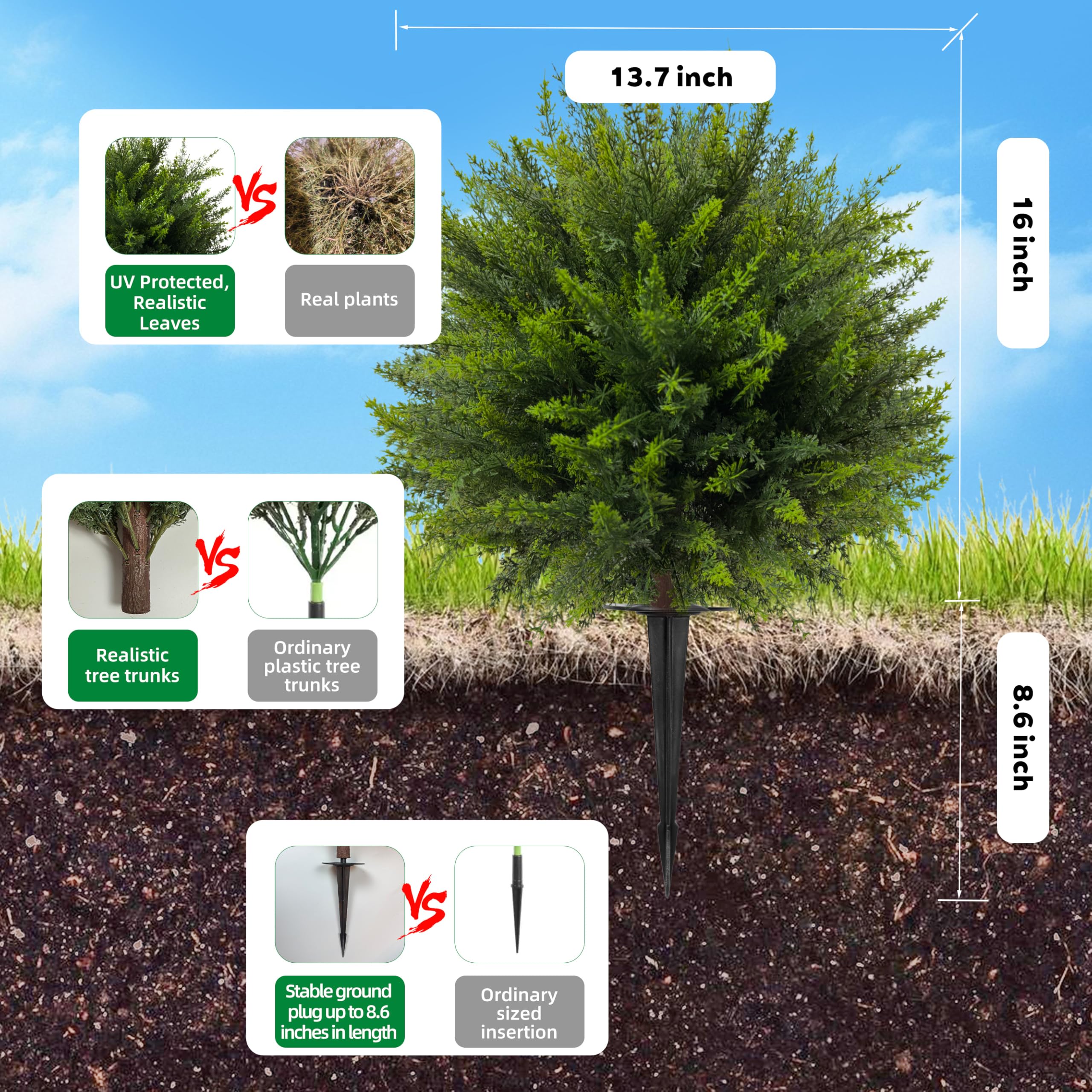 NSOPB ground spike installation demonstrates secure outdoor placement.