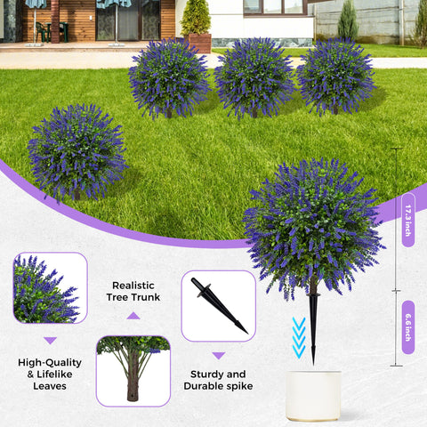 NSOPB ground spike stabilizes outdoor topiary in soil