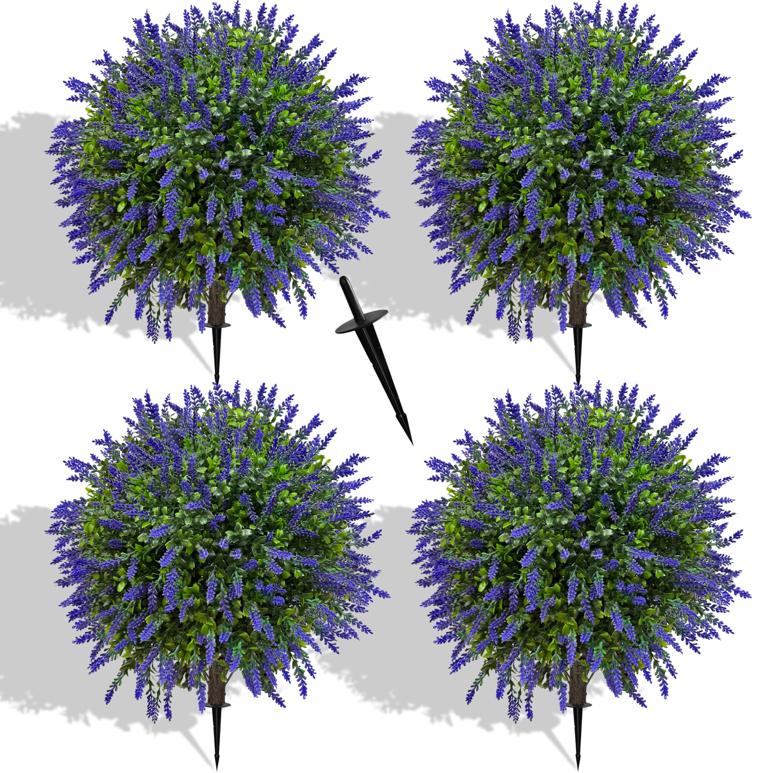NSOPB lavender topiary ball close-up showing lifelike flowers for outdoor decor