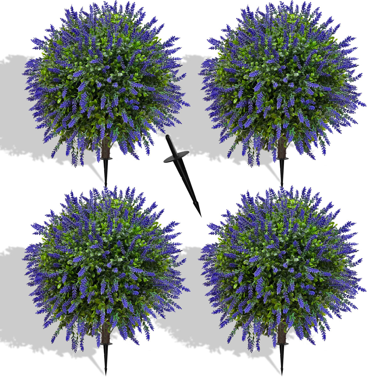 NSOPB lavender topiary ball close-up showing lifelike flowers for outdoor decor