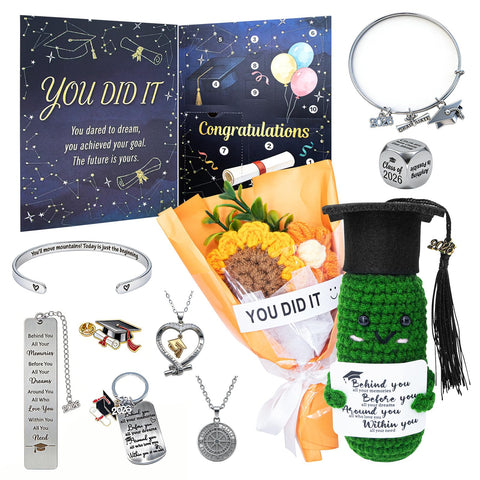 Nsoyos Graduation Pickle Doll keepsake to celebrate a graduate's milestone memories.