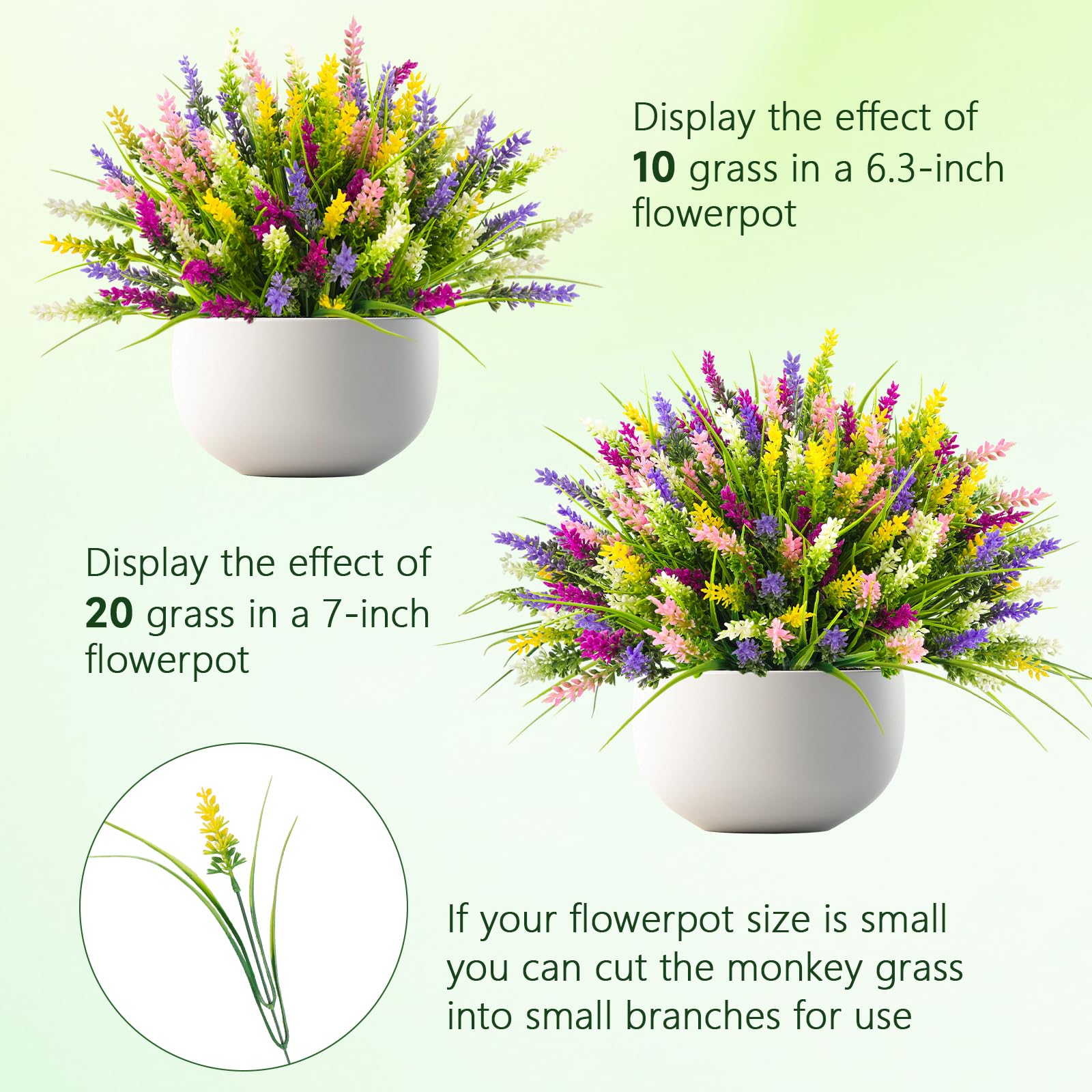 NT NIETING pink-flowers grass bundle adds soft color to planters.