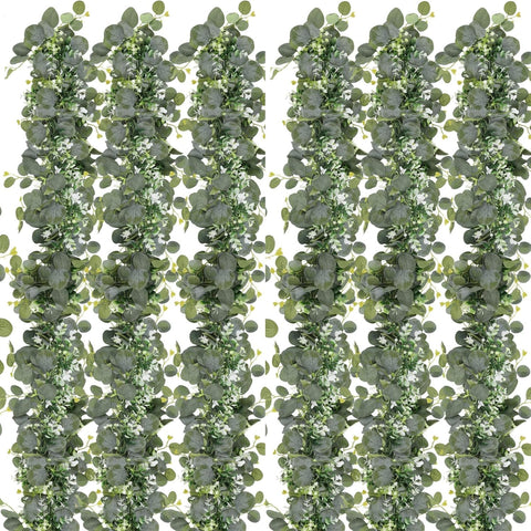 N&T NIETING eucalyptus garland on mantle with lush leaves for a timeless centerpiece