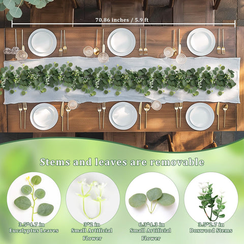 N&T NIETING eucalyptus garland draped over dining table creates a fresh inviting tablescape